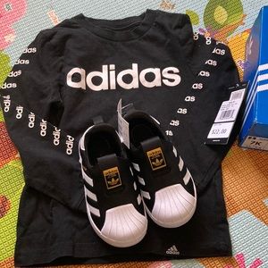 Adidas shoe w/ black long sleeve Bundle!!!!